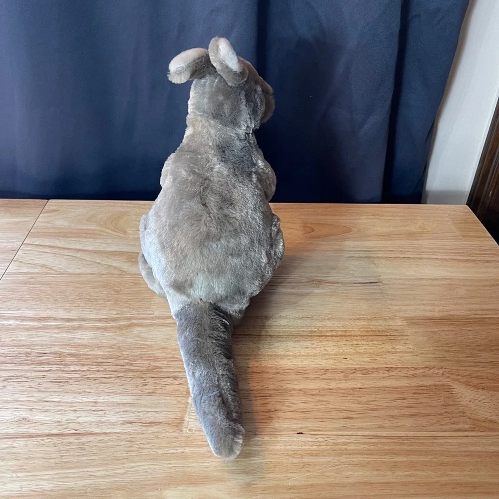 Wild Republic Grey Kangaroo Plush with Removable Baby Joey Pouch Plush 12 in